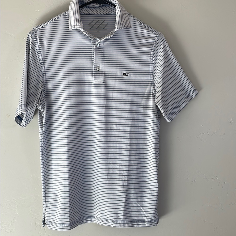 Vineyard Vines Men's Striped Polo Shirt - Blue and White